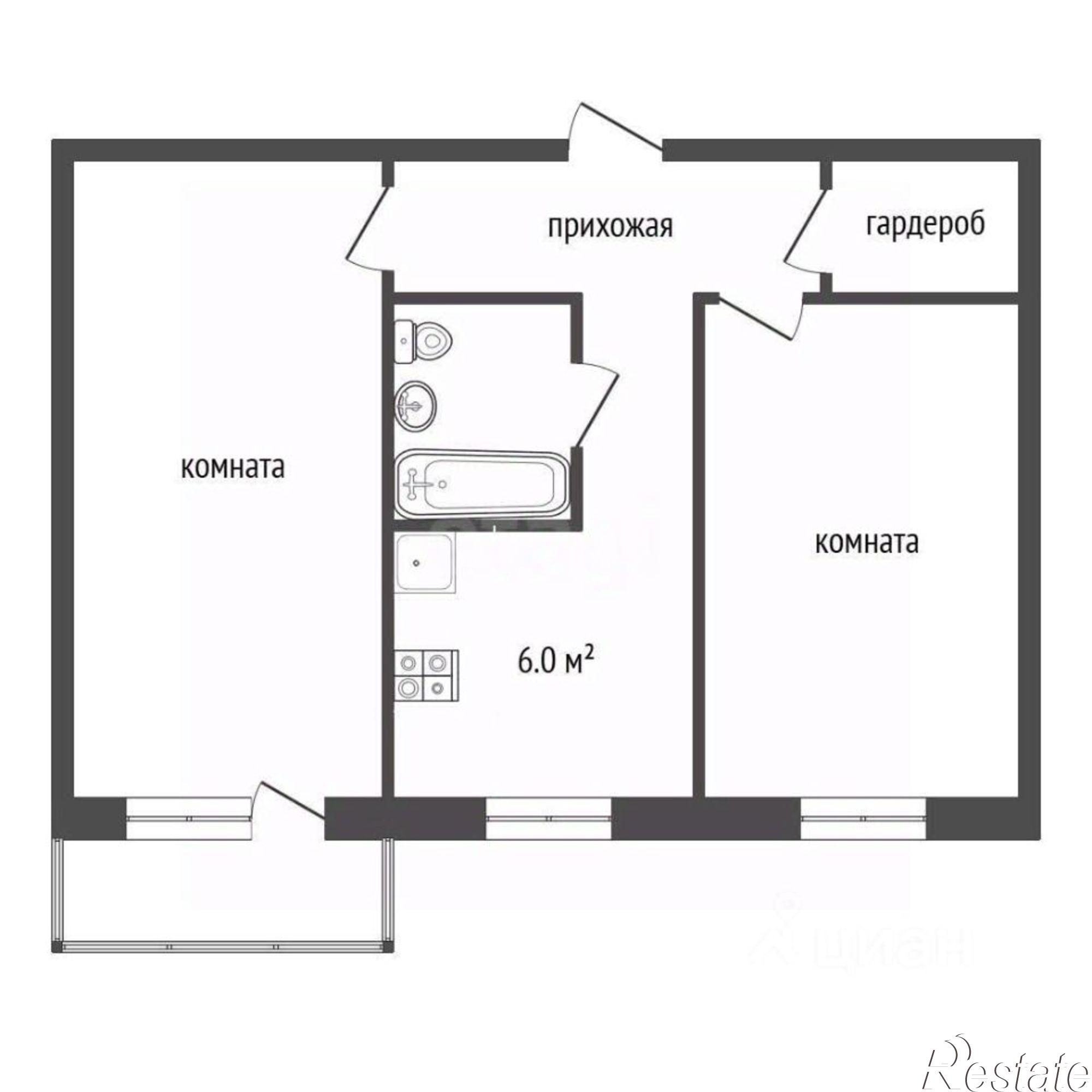 Купить квартиру за 2 400 000 рублей на улица Серёгина, 4