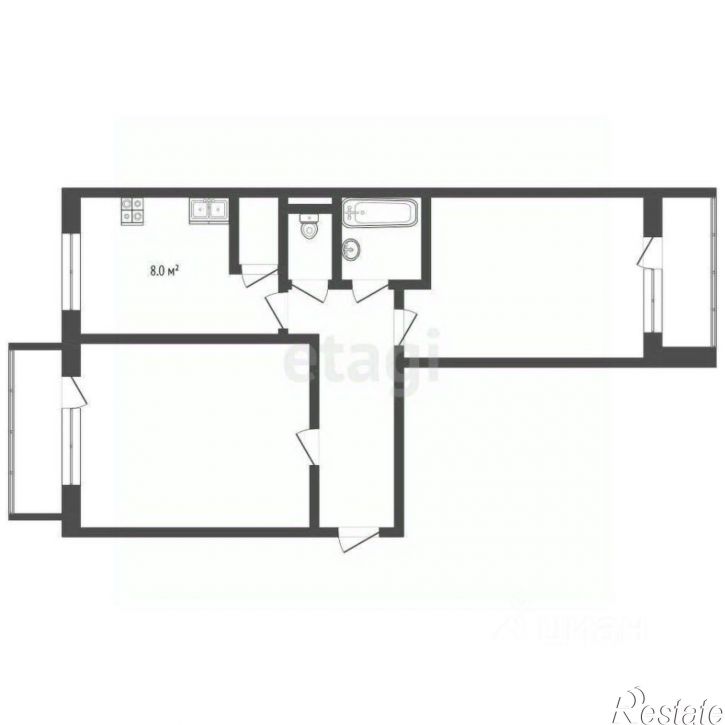 2-комн квартира улица Фурманова, 12,  д. 12